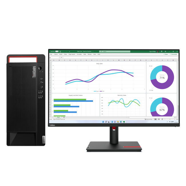 联想/LENOVO ThinkCentre M737t-D234+ThinkVision T32h-30（31.5英寸） 主机+显示器/台式计算机